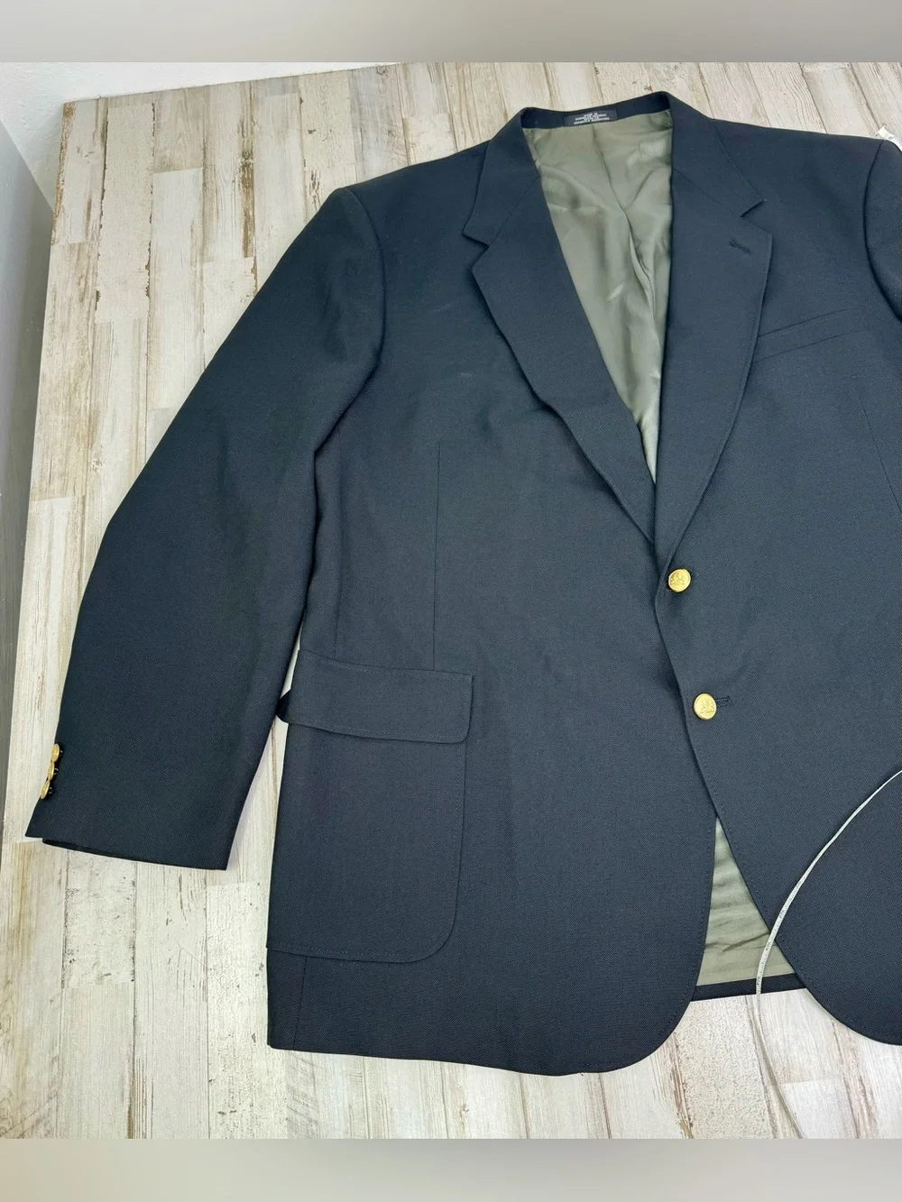 Stafford Mens 54L Worsted Wool Blend Sport Coat Classic Fit Blazer Black